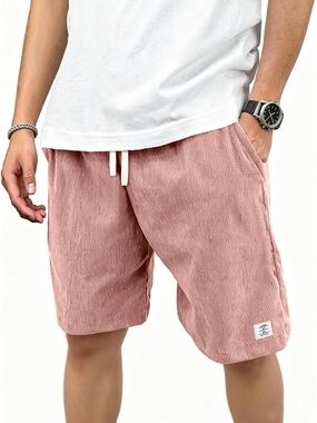 Men's Corduroy Drawstring Hybrid Shorts - Dusty Rose